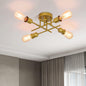 Modern Industrial Chandelier, 4 Light, Gold