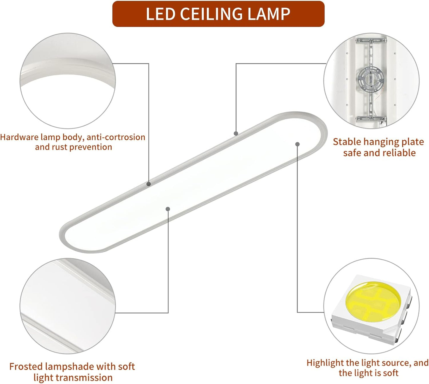 Dimmable LED Ceiling Light, 48W White