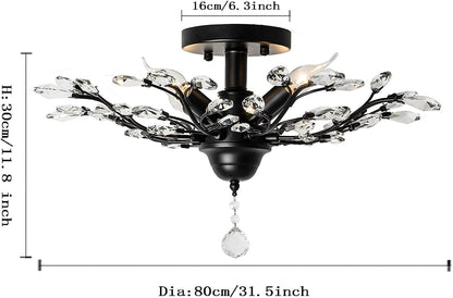 Crystal Ceiling Light Vintage Chandelier, 5 Lights