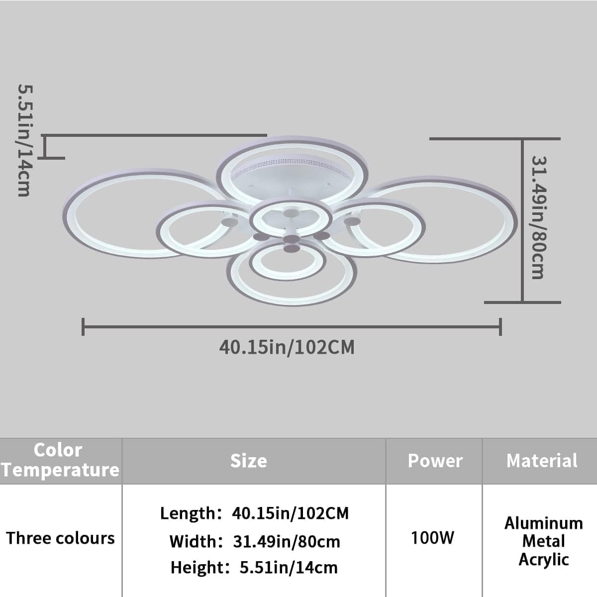 Modern LED Flush Mount, Lighting Fixture