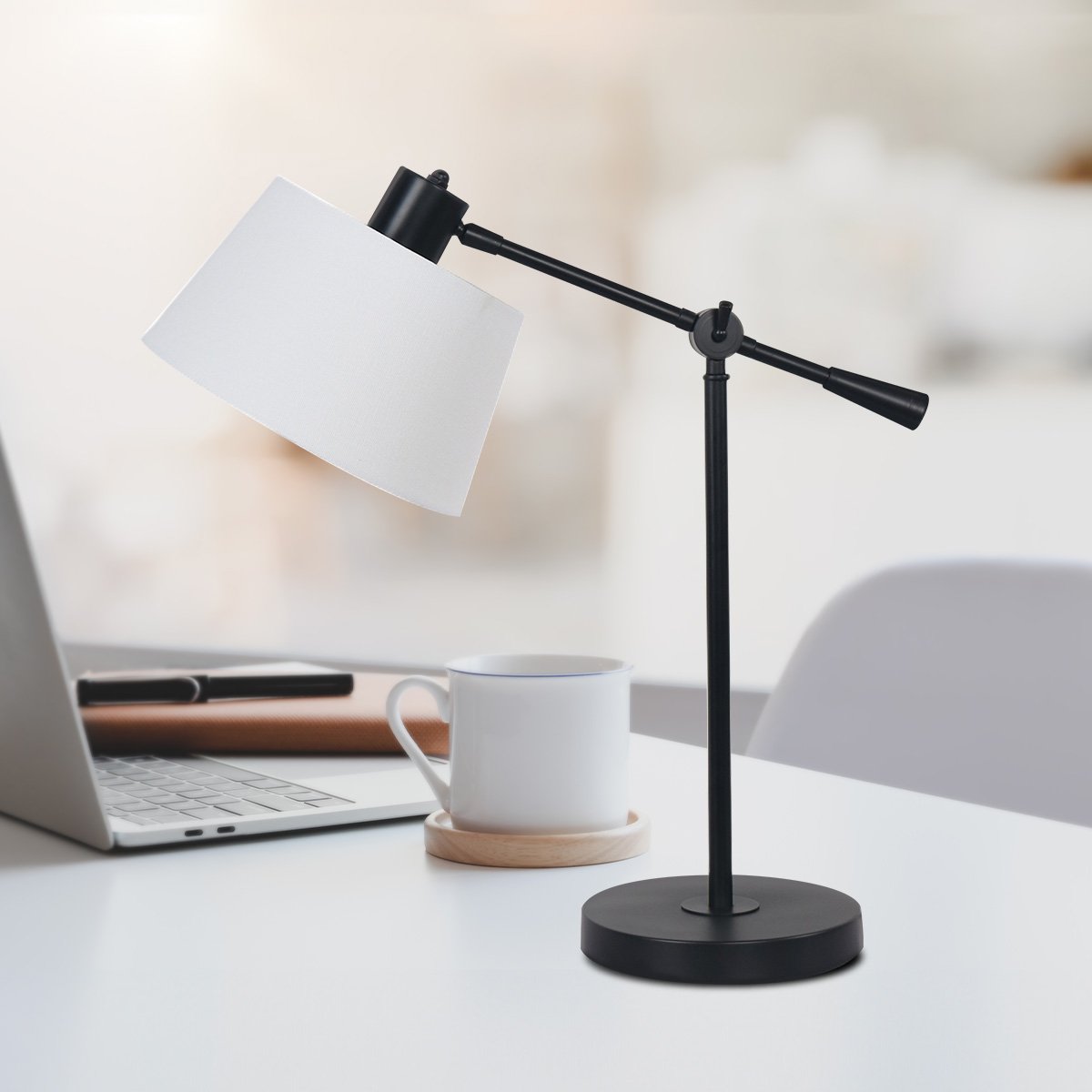 Sarantino Adjustable Metal Table Lamp In Black