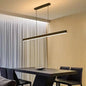 Modern Minimalist Trapezoid Pendant Light Adjustable LED Bar Light Black