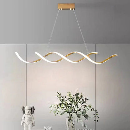 150cm Modern Minimalist Titanium Gold Pendant Light Adjustable LED Chandelier