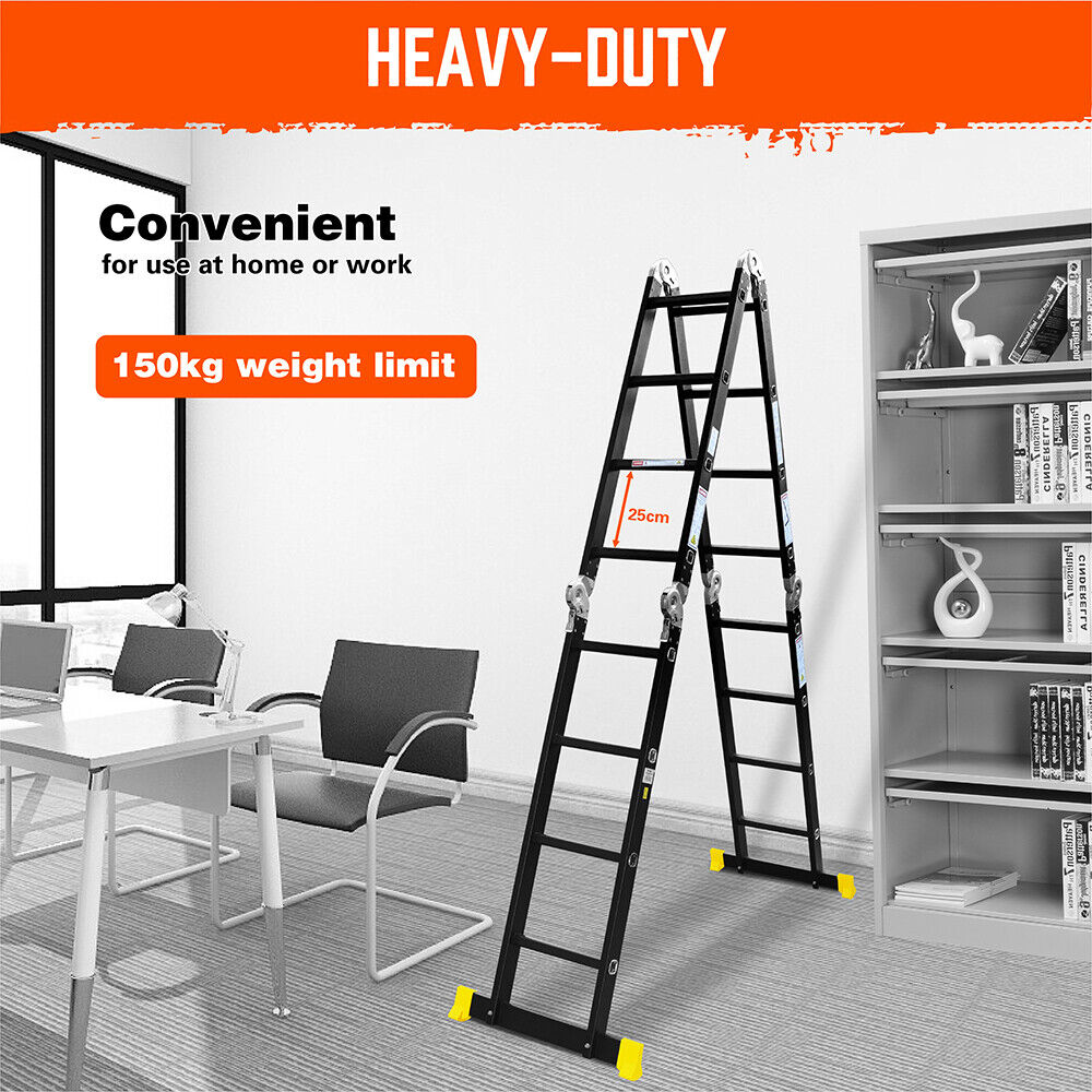 4.7M Multi Purpose Ladder Aluminium Folding Platform Extension Step Non-Slip Au