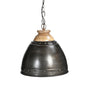 WASHED IRON AND WOOD LAMPSHADE