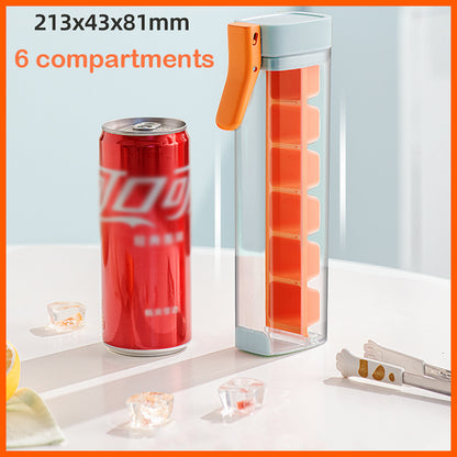 Orange Ice Cube Maker Bottle - Portable and Easy-Release Ice Cube Tray for Drinks