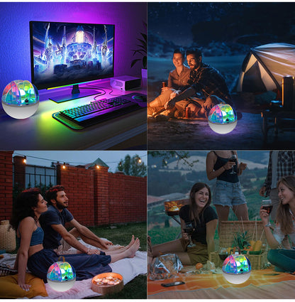 3W LED Acrylic Crystal Ball Night Light with Adjustable Colors - USB Powered