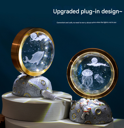 The Moon Galaxy Astronaut LED Night Light - Decorative Space-Themed Lamp with Starry Globe