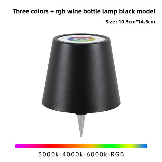 Black RGB Color-Changing LED Bottle Lamp – Adjustable Smart Lighting for Home Decor